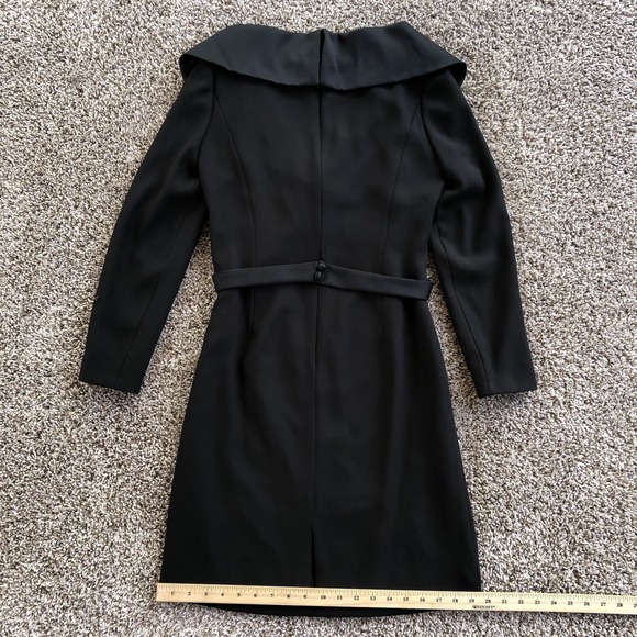 Vintage 80s Victor Costa Nahdree Cross Strap Collared Dress Womens 8 Black USA - Picture 10 of 11